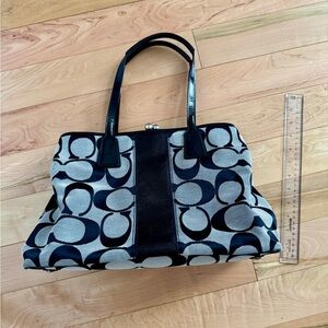 Coach BlackNavy and Gray Signature Tote